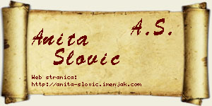 Anita Slović vizit kartica